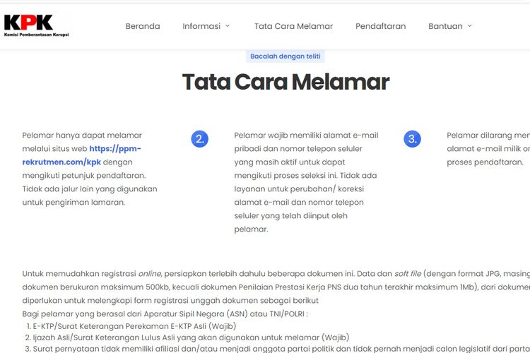 Rekrutmen Juru Bicara KPK