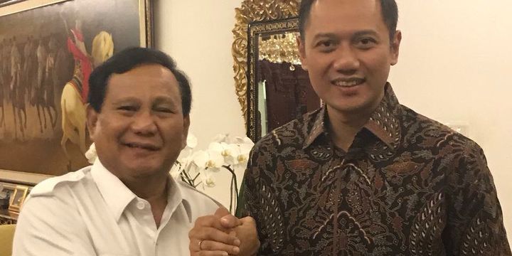 Agus Harimurti Yudhoyono menemui Ketua Umum Partai Gerindra Prabowo Subianto, Selasa (31/10/2017).