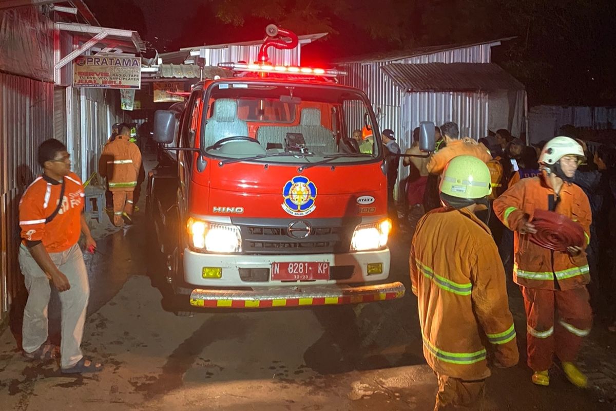 Lokasi kebakaran Pasar Relokasi Kota Batu pada Rabu (11/1/2023).