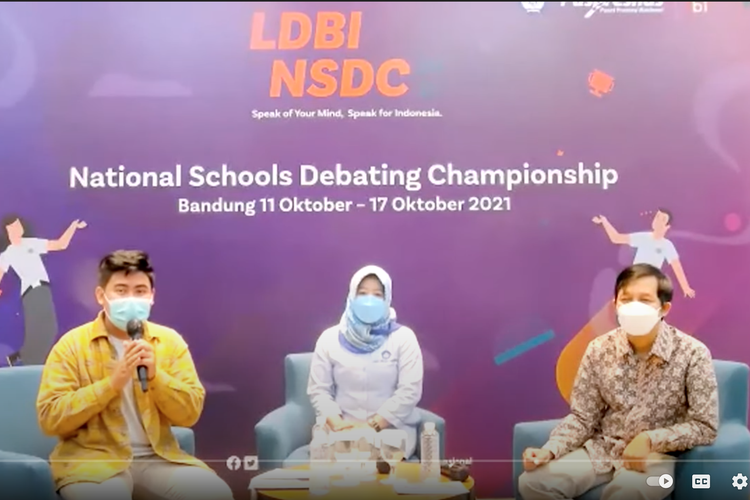 Bincang virtual (12/10/2021) yang digelar sebagai bagian dari kompetisi LDBI dan NSDC 2021. LDBI dilaksanakan tanggal 3-9 Oktober 2021 diikuti 3.207 siswa, sedangkan NSDC dilakukan secara pararel tanggal 11-17 Oktober 2021 diikuti 2.150 siswa dari 34 provinsi dan 7 SILN (Sekolah Indonesia Luar Negeri).