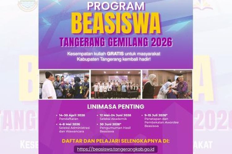 Beasiswa Tangerang Gemilang 2026, Calon Mahasiswa dan yang Sedang Kuliah Bisa Daftar