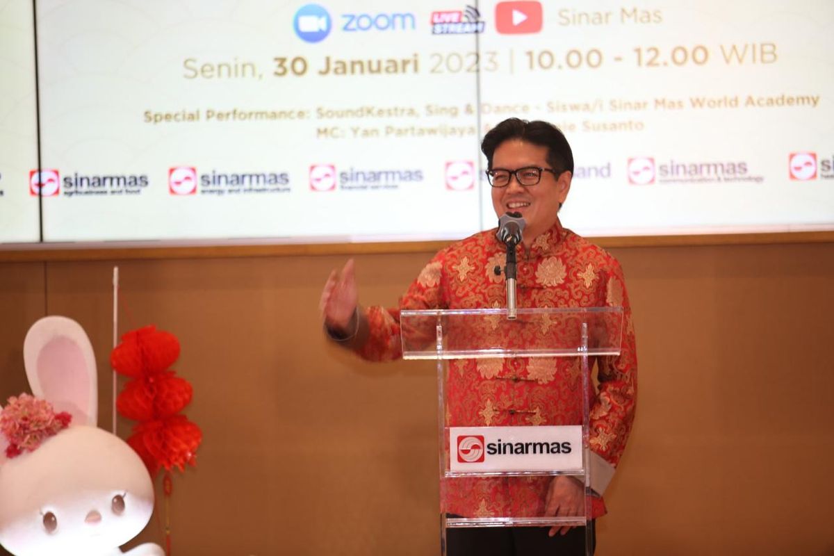 Managing Director Sinar Mas Ferry Salman memberikan opening speech dalam acara Executive Gathering Imlek 2574 di Thamrin, Jakarta (30/1/2023)

