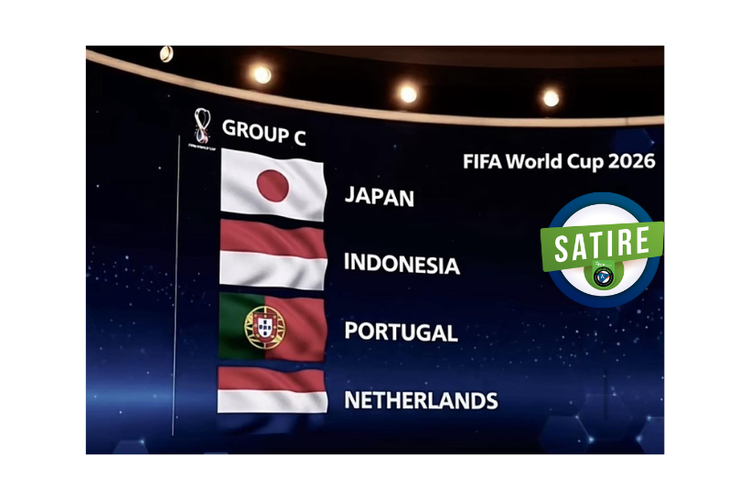 Satire, Indonesia berada satu grup dengan Jepang dan Belanda pada Piala Dunia 2026