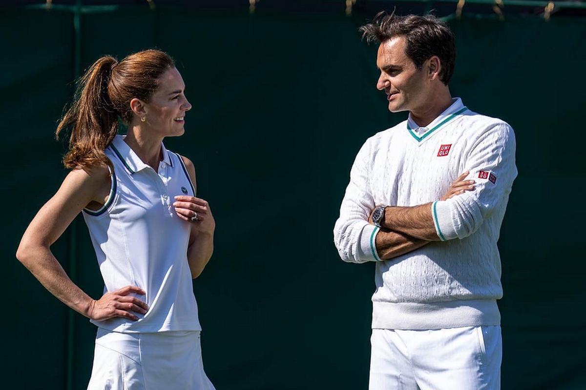 Kate Middleton dan Roger Federer dalam video promosi Turnamen Wimbledon