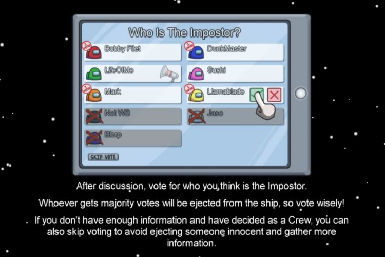 Mekanisme voting di Among Us.