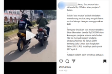 Benarkah Stut Motor Bisa Dikenai Sanksi Tilang? Ini Penjelasan Polisi