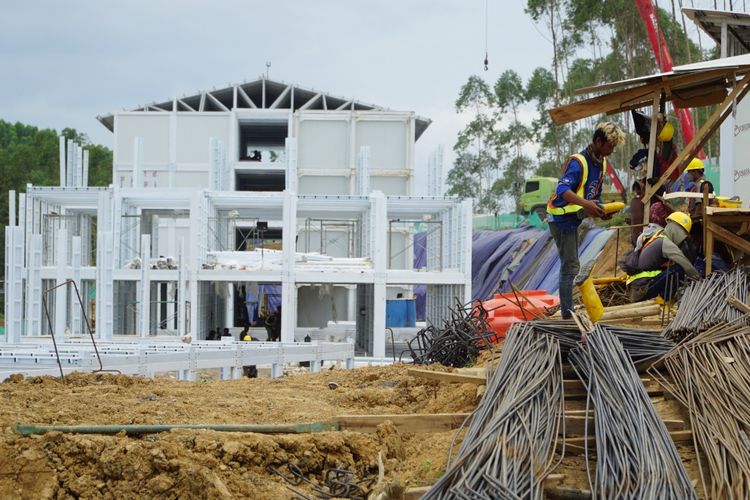 Perkembangan terkini proyek rusun pekerja konstruksi IKN.