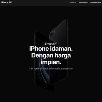 iPhone SE yang sudah dipajang di situs Apple versi Indonesia.