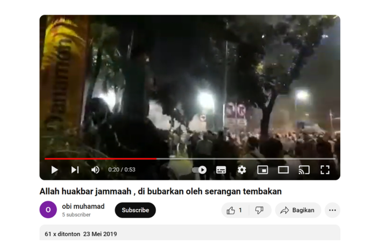 Tangkapan layar video YouTube, 23 Mei 2019