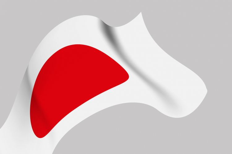 Ilustrasi bendera Jepang.