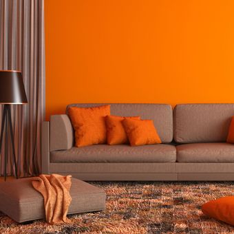 Berbagai warna oranye untuk dekorasi ruangan