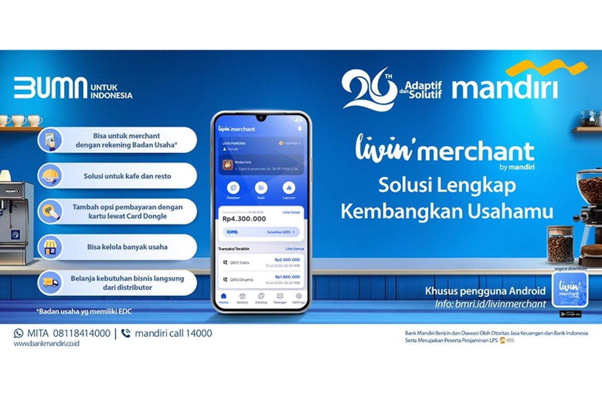 Livin? Merchant hadirkan berbagai solusi baru untuk permudah aktivitas pelaku usaha. 