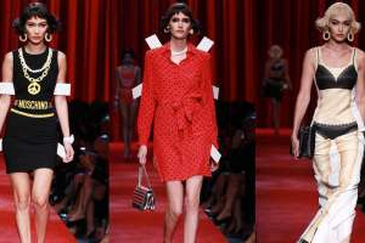 Koleksi musim semi dan panas 2017 dari Moschino.