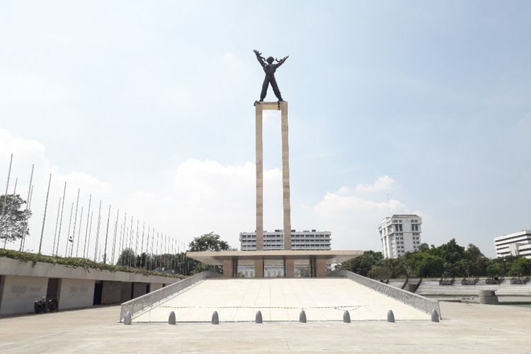 Monumen Pembebasan Irian Barat yang terletak di kawasan Lapangan Banteng, Jakarta Pusat, Senin (2/7/2018).
