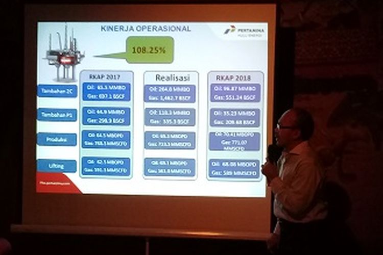 Presiden Direktur Pertamina Hulu Energi R Gunung Sardjono Hadi di Jakarta, Selasa (13/2/2017)