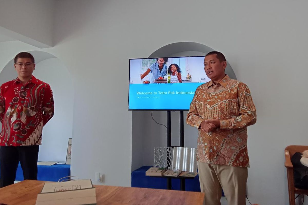 Sustainability Manager Tetra Pak Indonesia dan Malaysia Reza Andreanto dalam jumpa pers di Jakarta, Kamis (15/12/2022).