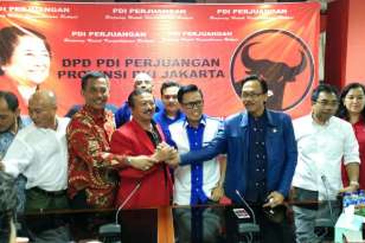 Pengurus DPD PDI-P dan DPW PAN DKI Jakarta mengadakan pertemuan di Kantor DPD PDI-P DKI, Tebet, Jakarta Selatan, Rabu (1/6/2016).