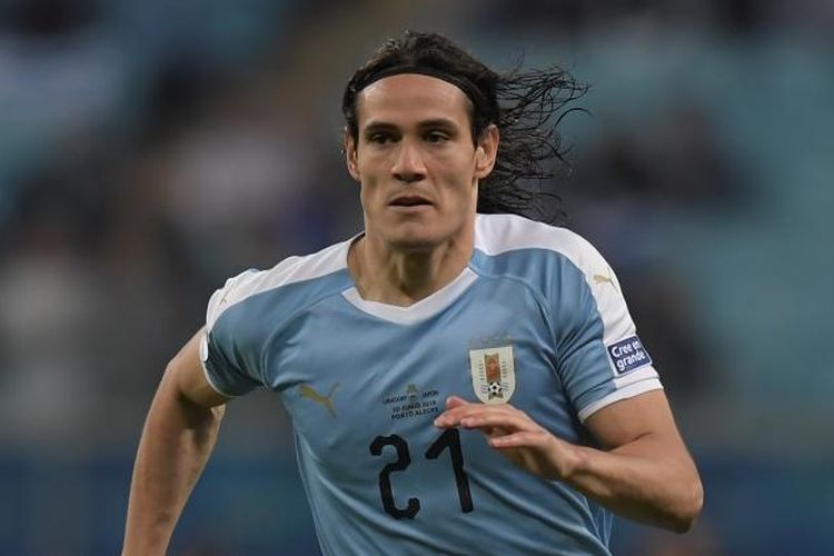 Striker timnas Uruguay, Edinson Cavani. 