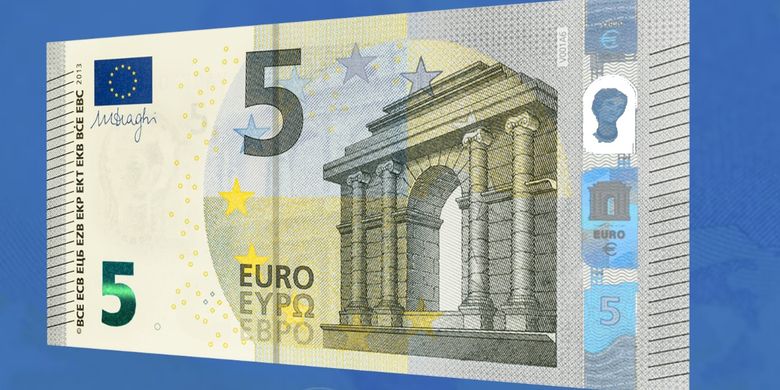 Ilustrasi euro sebagai mata uang Perancis sekarang.