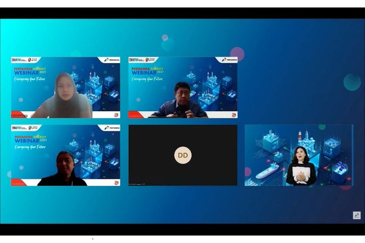 Pertamina Energy Webinar 2021 bertajuk Energizing Your Future yang digelar secara daring di Jakarta, Selasa (7/12/2021) 
