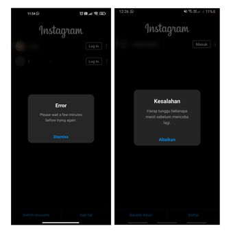 Ilustrasi Instagram down, Rabu siang (25/5/2022). Pengguna Instagram Indonesia tak bisa login dan malah mendapatkan notifikasi Error.