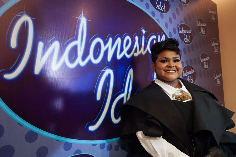 Joan Chaterina dalam jumpa pers usai Spektakuler Show yang digelar di MNC Studios, Kebon Jeruk, Jakarta Barat, Selasa (10/4/2018).