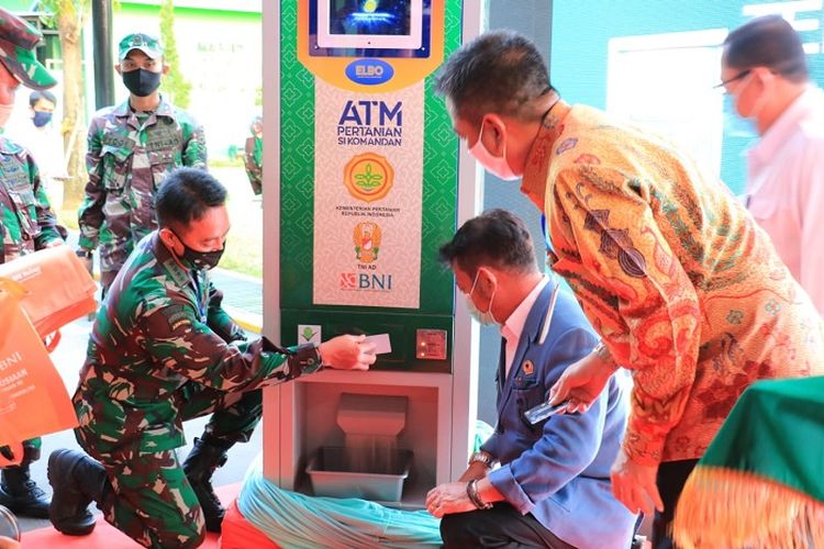 Peluncuran ATM Pertanian Sikomandan, di Kodim 0501/JP.BS Kemayoran Jakarta Pusat. Rabu (22/4/2020).