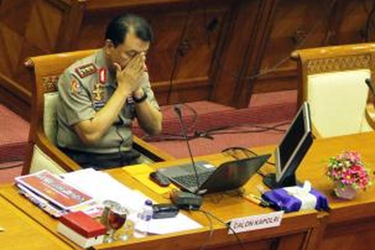Calon Kapolri Komjen Pol Budi Gunawan mengikuti uji kelayakan dan kepatutan di Komisi III DPR RI Gedung Parlemen, Senayan, Jakarta Selatan, Rabu (14/1/2015).