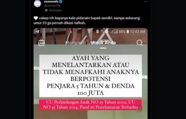 Ramai soal Ayah Tidak Nafkahi Anak Bisa Dipenjara 5 Tahun dan ...