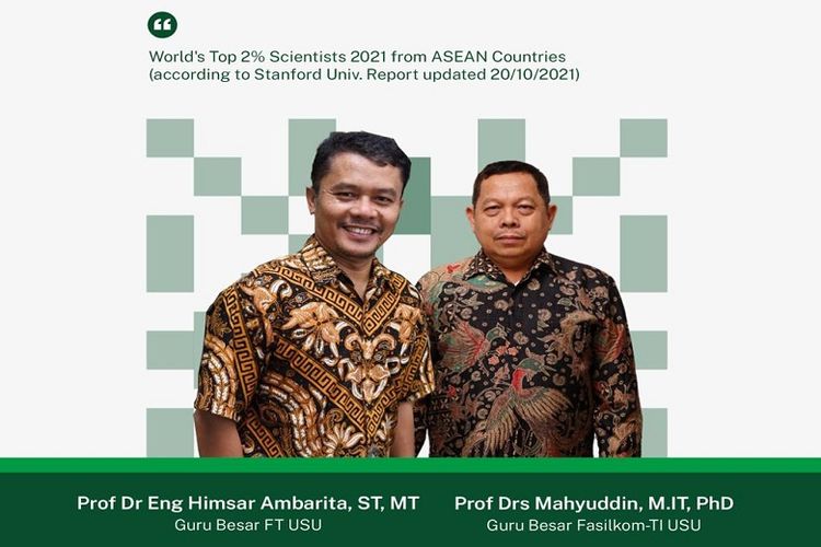 Dosen Universitas Sumatera Utara (USU) Himsar Ambarita dan Rektor USU Muryanto Amin.