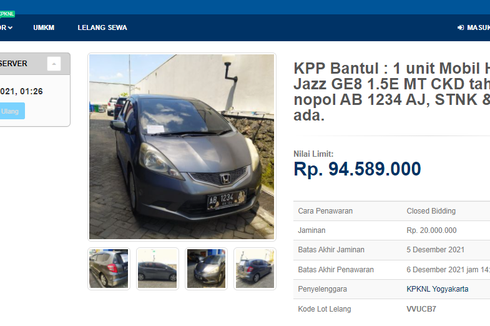 Lelang Honda Jazz Tahun 2010, Limit Mulai Rp 90 Jutaan