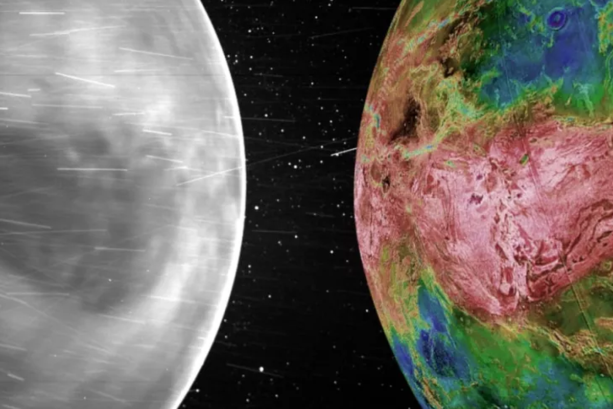 Penampakan Venus yang ditangkap oleh Wahana Antariksa Parker (Parker Solar Probe) NASA (sebelah kiri)

