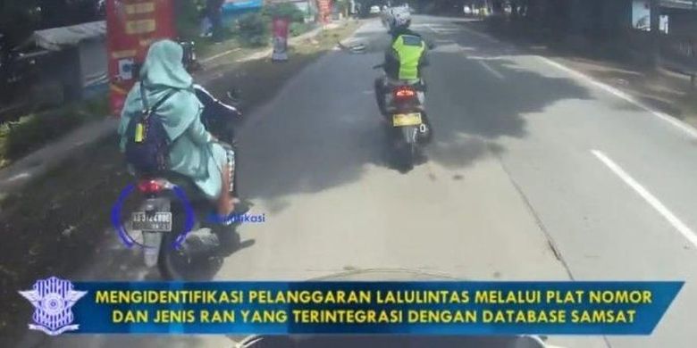 Satlantas Polres Sragen menggunakan ETLE dengan kamera portabel