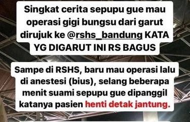 Operasi Gigi Berujung Maut, RSHS Bandung Buka Suara