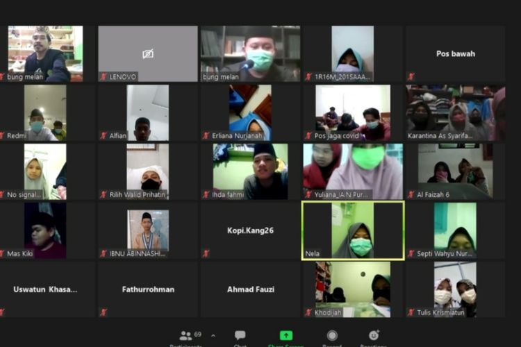 Silaturahmi virtual bertajuk Sapa Santri, Minggu (28/9/2020) malam.