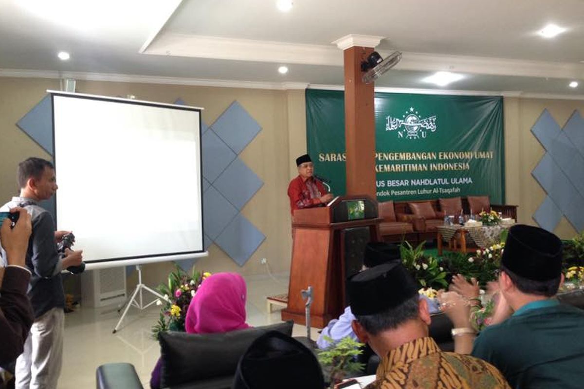 Ketua Pengurus Besar Nahdlatul Ulama (PBNU) Said Aqil Siradj di Pondok Pesantren As-Tsaqafah Jakarta, Kamis (6/4/2017).