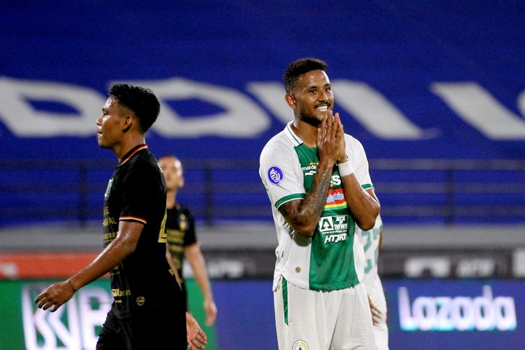 Pemain asing PSS Sleman Wander Luiz saat pertandingan pekan 31 Liga 1 2021-2022 melawan PSIS Semarang yang berakhir dengan skor 0-1 di Stadion Kapten I Wayan Dipta Gianyar, Rabu (16/3/2022) malam.