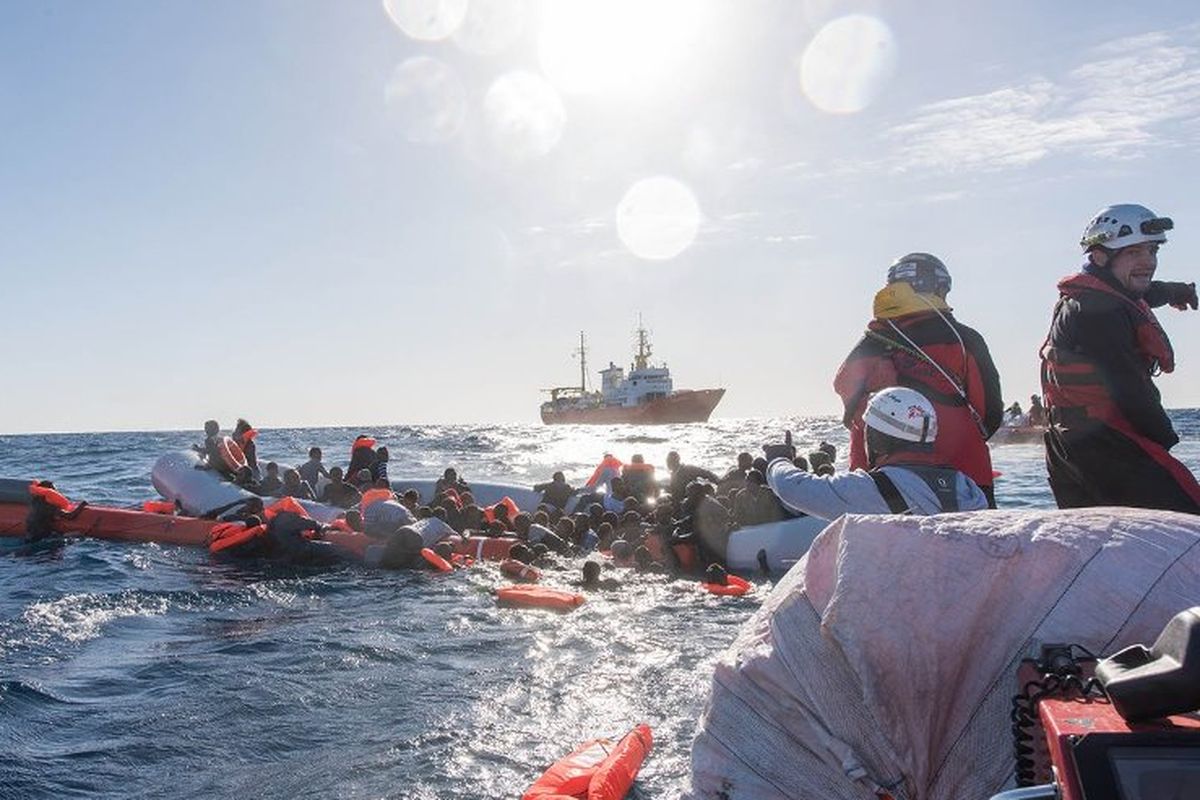 A refugee rescue vessel funded by British street artist Banksy found itself stranded and in need of emergency assistance Saturday.