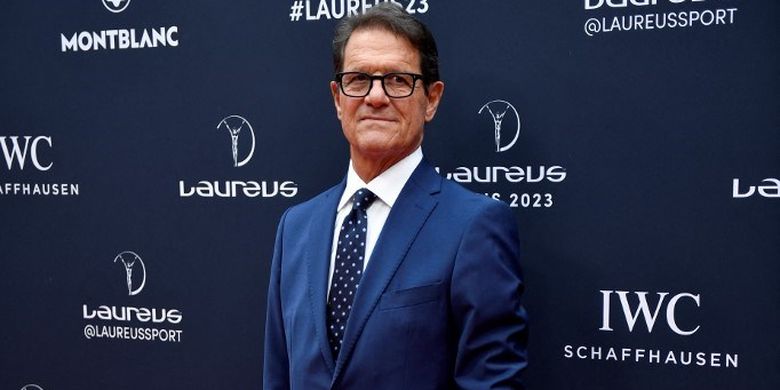 Mantan pelatih asal Italia, Fabio Capello, saat menghadiri seremoni Laureus World Sports Awards di Paris pada 8 Mei 2023.