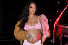 Temui Keluarga ASAP Rocky, Rihanna Tampil Pakai Minidress Colorful