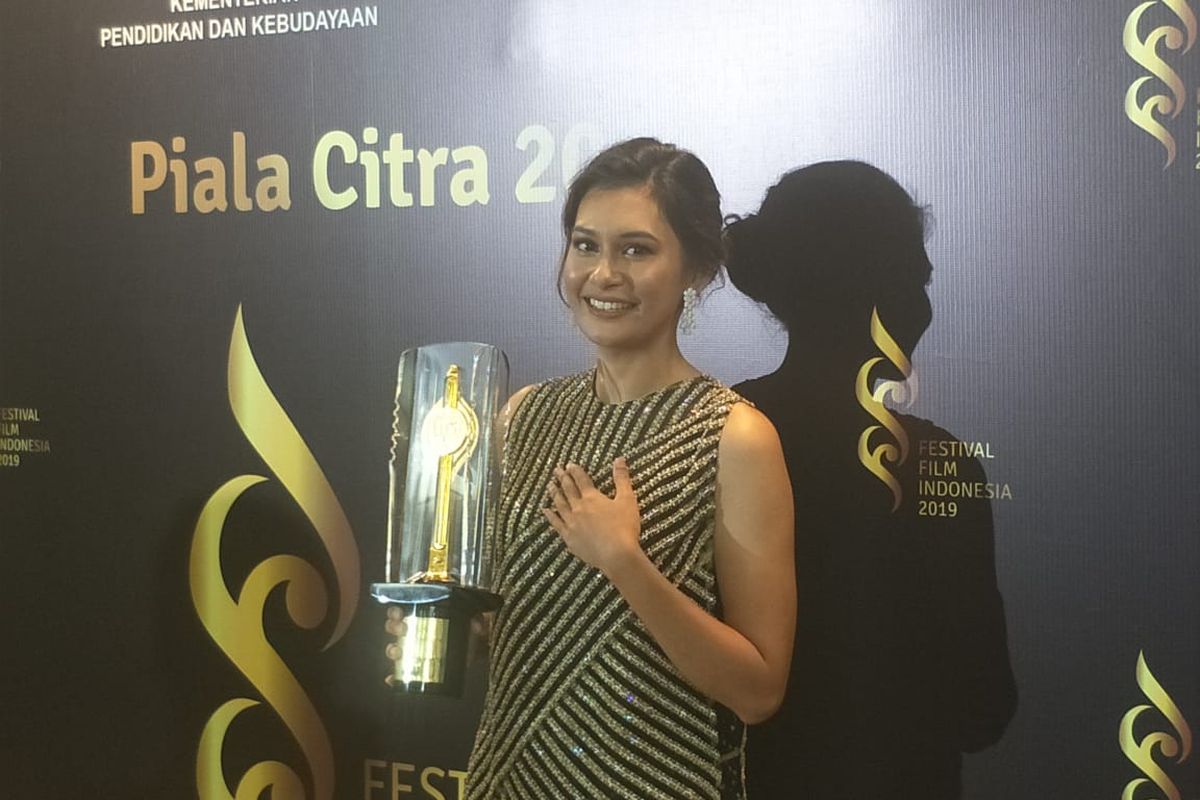 Raihaanun memenangi Piala Citra FFI 2019 sebagai Pemeran Utama Wanita Terbaik di kawasan Kedoya, Jakarta Barat, Minggu (8/12/2019).