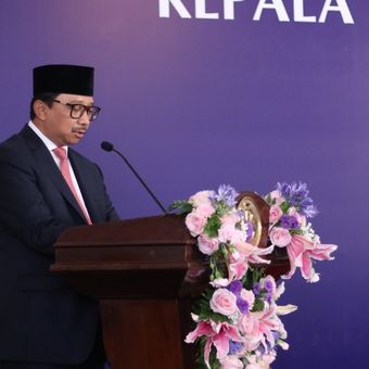 Deputi Gubernur BI Juda Agung saat acara pengukuhan Kepala Bank Indonesia Provinsi DKI Jakarta di Gedung Heritage Kantor Perwakilan BI DKI Jakarta pada Jumat (24/2/2023).