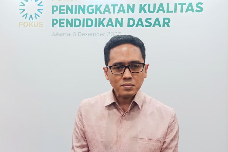 Kepala Badan Standar Kurikulum dan Asesmen Pendidikan (BSKAP), Anindito Aditomo, dalam acara Forum Diskusi Peningkatan Kualitas Pendidikan Dasar (FOKUS) yang diselenggarakan oleh Tanoto Foundation pada Selasa (5/11/2023). 