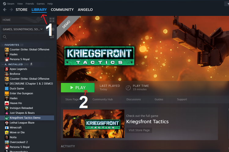 Cara mengunduh demo Kriegsfront Tactics di Steam