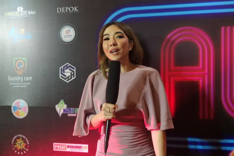 Penyanyi yang juga artis peran Gisel Anastasia dalam gala premiere film Laundry Show di Plaza Senayan, Jakarta Pusat, Kamis (31/1/2019).