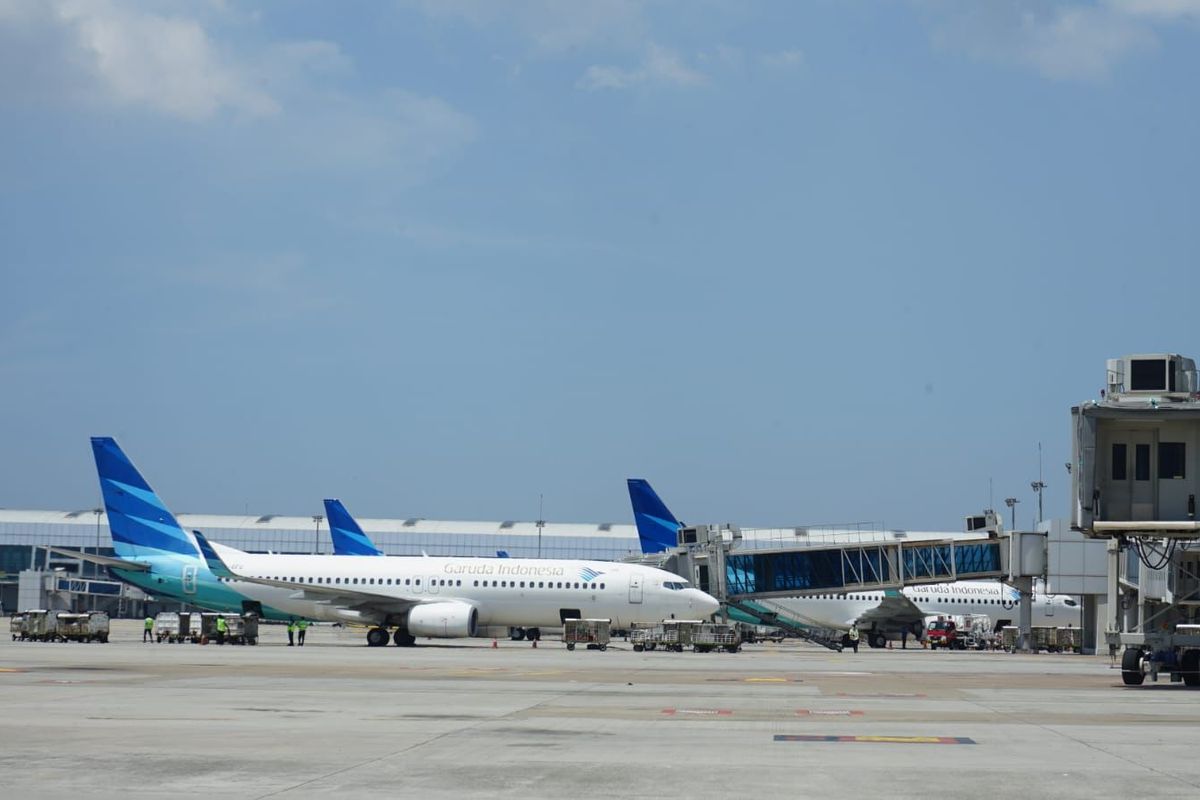 Ilustrasi pesawat Garuda Indonesia.
