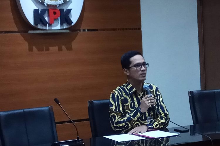 Juru Bicara Komisi Pemberantasan Korupsi (KPK) Febri Diansyah saat konferensi pers di gedung KPK, Jakarta, Rabu (3/5/2017).