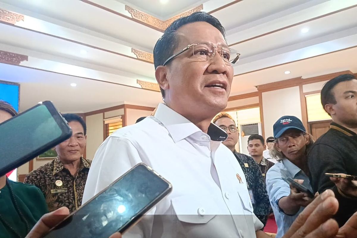 Menteri Hukum Supratman Andi Agtas saat di Kanwil Kementrian Hukum Bali, Jumat (8/8/2025).