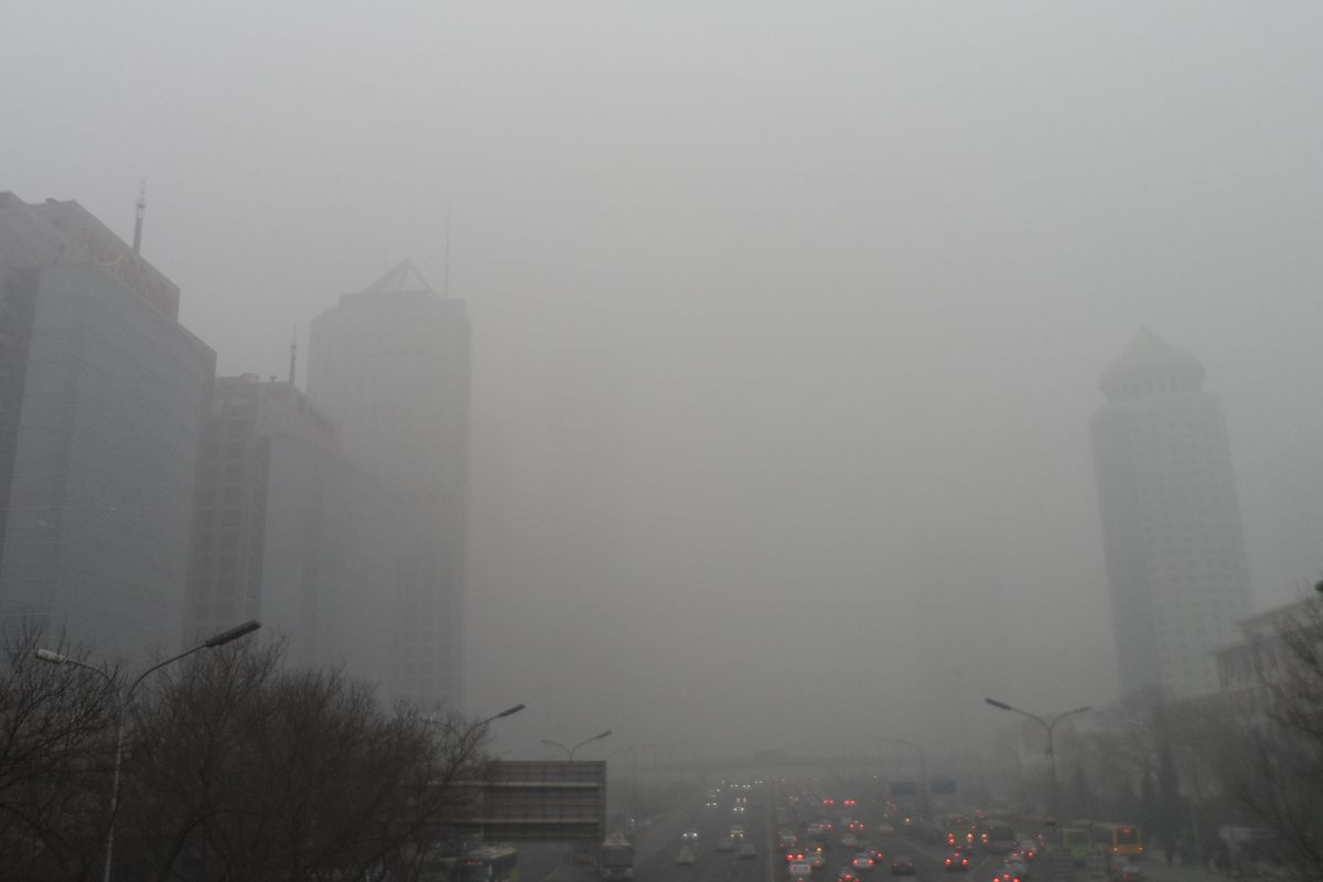Foto smog di Beijing, China