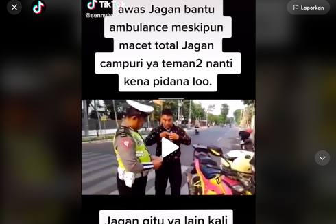 Penjelasan Korlantas Polri soal Pengendara Motor Ditilang karena Mengawal Ambulans